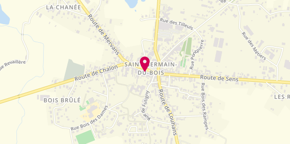 Plan de La P'tite Cremerie, 25 place du Marché, 71330 Saint-Germain-du-Bois