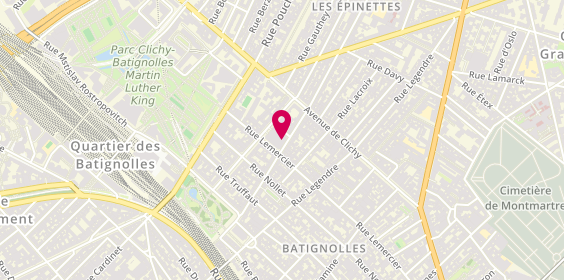 Plan de Les fromages des Batignolles, 33 Rue des Moines, 75017 Paris