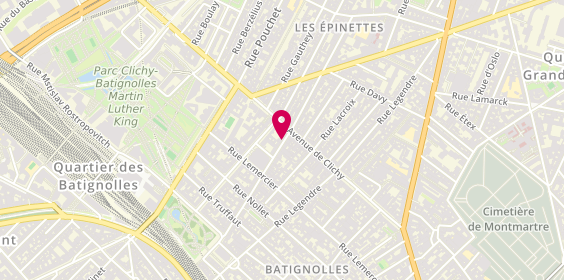 Plan de Les Moines du 17eme, 47 Rue Moines, 75017 Paris
