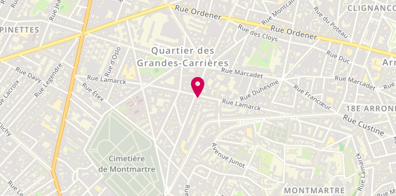 Plan de Fromagerie Chez Virginie Damrémont, Fromagerie Chez Virginie Damrémont
54 Rue Damrémont, 75018 Paris