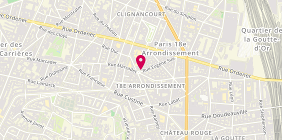 Plan de Fromagerie Racines, 2 Rue Ferdinand Flocon, 75018 Paris