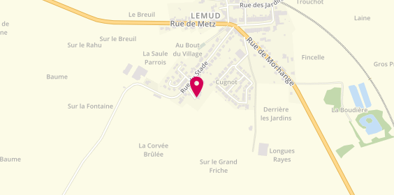 Plan de Les Fondus de la Nied, 25 Rue du Stade, 57580 Lemud