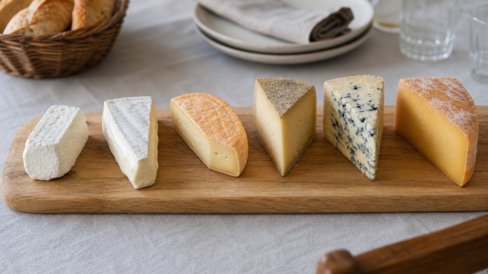 Plateau de fromages rangé du plus doux au plus puissant